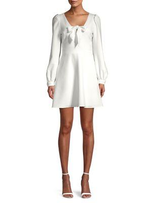 Black Halo Ellen Long Sleeve Bow Dress