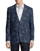 Tallia Orange Patchwork Wool Sportcoat