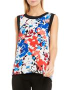 Vince Camuto Sleeveless Nautical Blooms Blouse