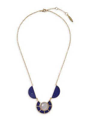 Sole Society 12k Goldtone And Lapis Pendant Necklace