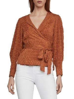 Bcbgmaxazria Pleated Shoulder Wrap Top