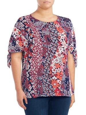 Michael Michael Kors Plus Patchwork Flower Blouse