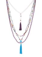 Design Lab Lord & Taylor Tassel And Beads Multi-strand Necklace