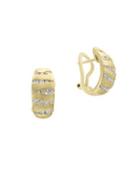 Effy D'oro Diamond And 14k White Gold Omega Clip Earrings