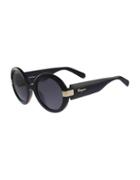 Salvatore Ferragamo 52mm Oversized Round Sunglasses