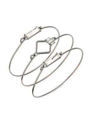 Design Lab Rhinestone Embellished Chrome Bracelet