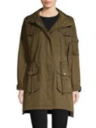 Karl Lagerfeld Paris Hooded Cotton Blend Coat