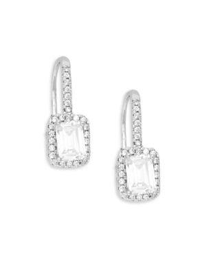 Lord & Taylor Sterling Silver & Cubic Zirconia Bagette Drop Earrings
