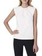 Tahari Arthur S. Levine Pearl-trimmed Sleeveless Blouse