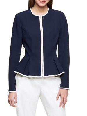 Tommy Hilfiger Front-zip Peplum Jacket