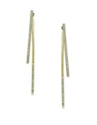 Lord & Taylor Cubic Zirconia And Goldtone Sterling Silver Linear Drop Earrings