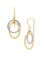 Lord & Taylor 14k Two-tone Gold Interlocking Hoop Earrings