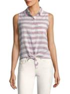 Beach Lunch Lounge Stripe Tie-front Top