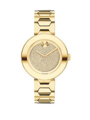 Movado Bold T-bar Stainless Steel And Crystal Bracelet Watch