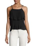 Design Lab Lord & Taylor Tiered Pleated Tank Top