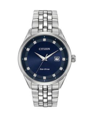 Citizen Corso Stainless Steel And Diamond Eco-drive Bracelet Watch