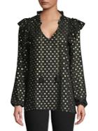 Jack By Bb Dakota Night Is Young Metallic Dotted Top