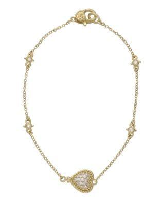 Ripka Romance Pave Diamond And 14k Yellow Gold Heart Bracelet