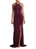 Glamour By Terani Couture Cutout Halter Gown