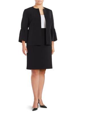 Nipon Boutique Plus Bell-sleeve Stretch Crepe Jacket