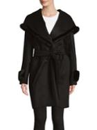 Cinzia Rocca Mink Fur-trimmed Wrap Coat