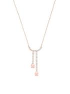 Vintage White And Pink Swarovski Crystal Y-necklace