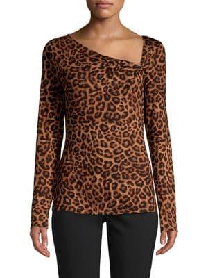 Lord & Taylor Leopard-print Asymmetric Top