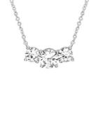 Lord & Taylor Rhodium-plated Sterling Silver & Trio Crystal Station Necklace