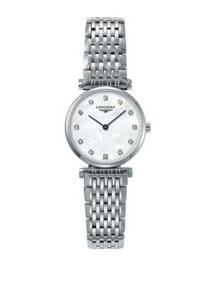 La Grande Classique De Longines Diamond, Mother-of-pearl & Stainless Steel Watch
