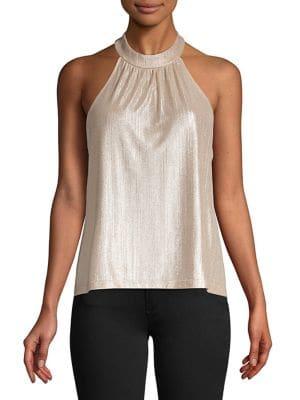 Bb Dakota Metallic Pleated Top