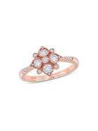 Sonatina 14k Rose Gold And 0.5 Tcw Diamond Floral Engagement Ring