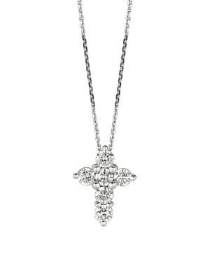 Morris & David 14k White Gold & Diamond Cross Pendant Necklace