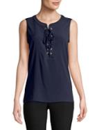 Karl Lagerfeld Paris Lace-up Sleeveless Top