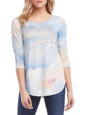 Karen Kane Printed Three-quarter Sleeve Top