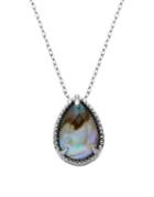 Lord & Taylor Abalone Pearl & Sterling Silver Faceted Pendant Necklace