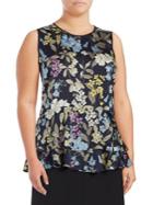 Vince Camuto Plus Floral Tiered Ruffle Top