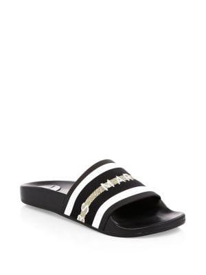 Marc Jacobs Cooper Webbing Aqua Slides