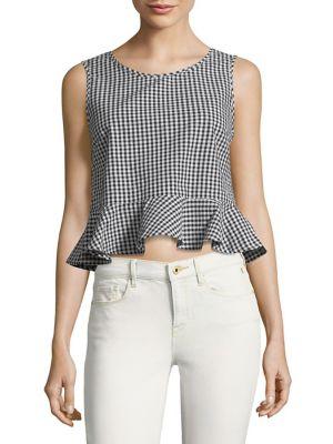 Design Lab Lord & Taylor Cropped Peplum Top