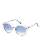 Roberto Cavalli 55mm Round Mirrored Metal Sunglasses