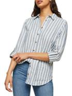 Miss Selfridge Striped Roll-tab Sleeve Button-down Shirt