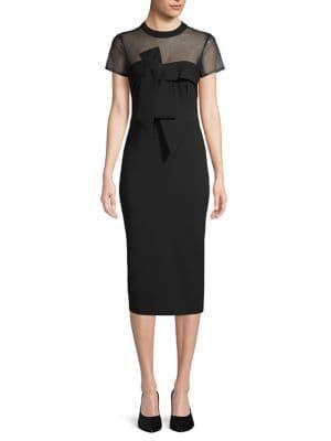 Js Collections Bow-detail Illusion Sheath Dress