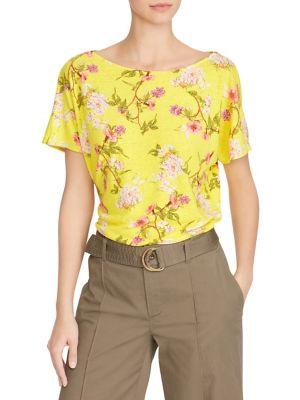 Lauren Ralph Lauren Floral Linen-blend Top