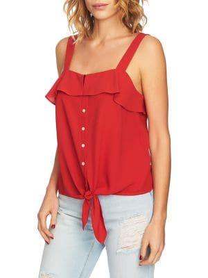 1.state Tie-front Ruffled Tank Top