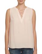 1.state Sleeveless Lace-up Front Blouse