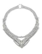 Givenchy Multi-row Faux Pearl, Crystal And Silvertone Collar Necklace