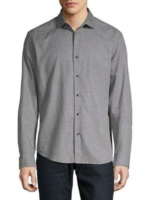 Black Brown Floral Dot-neat Shirt