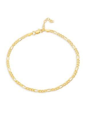 Lord & Taylor 925 Sterling Silver Figaro Chain Anklet