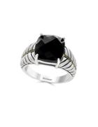 Effy Onyx And 18k Gold-plated Sterling Silver Ring