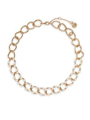 Vince Camuto Goldtone And Faux Pearl Link Necklace