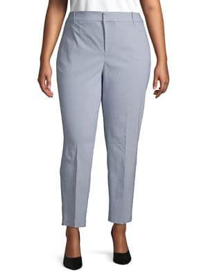Lord And Taylor Separates Plus Kelly High-rise Cropped Chambray Pants